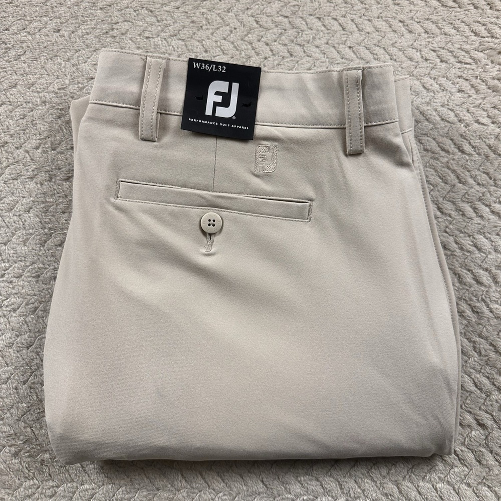 NWT FootJoy Golf Pants Mens 36x32 Performance Business Luxury Office Stone - Picture 3 of 16